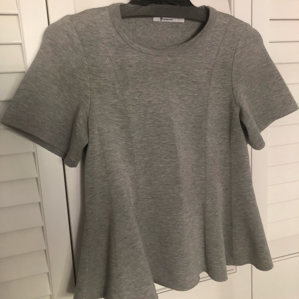 Gray T by Alexander Wang Peplum Top